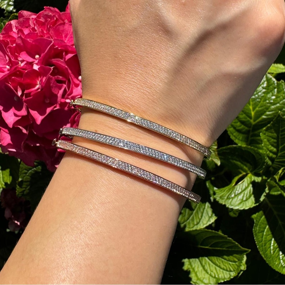 Micropave 14K Gold Plated Bangle (BRAND NEW)